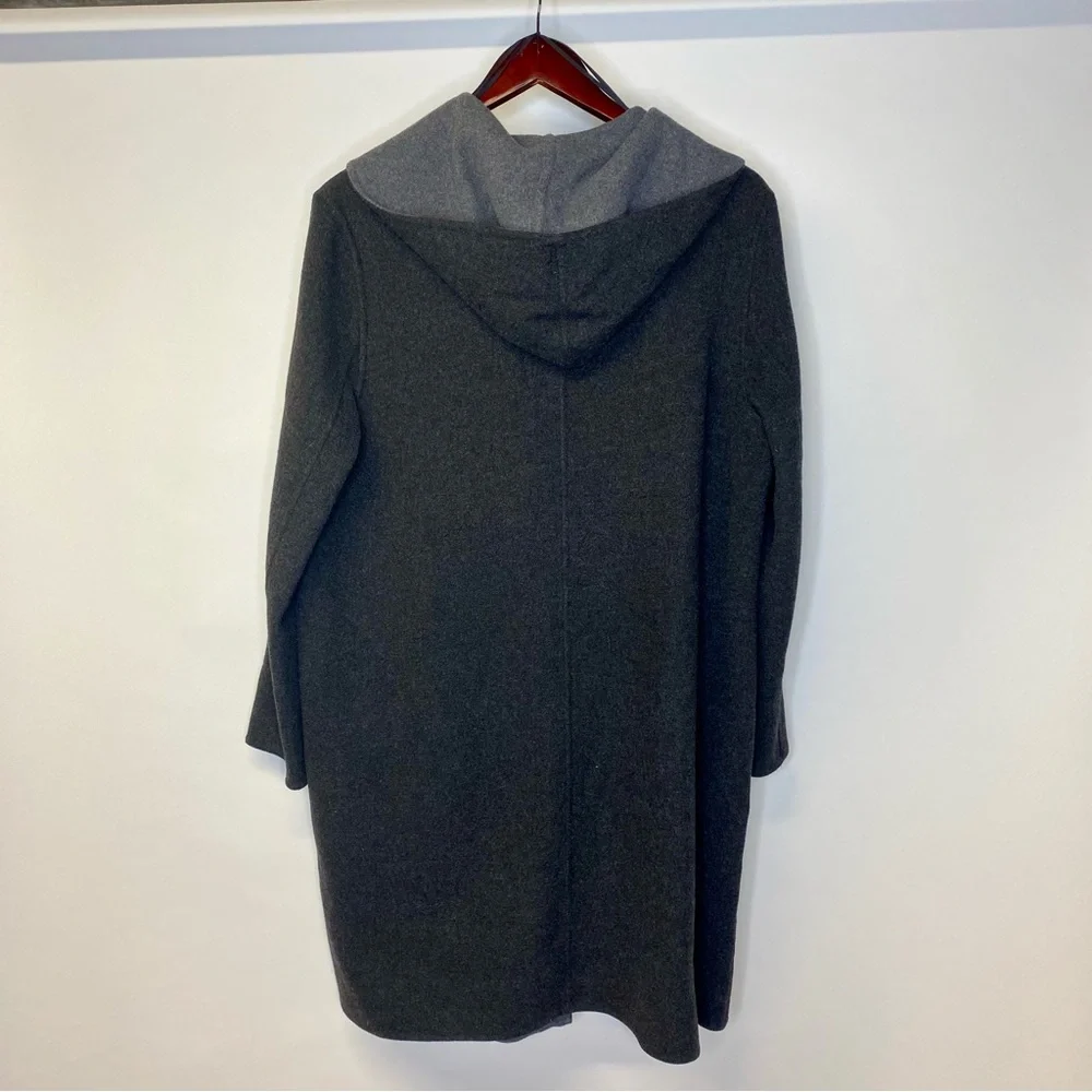 Uniqlo grey wool blend hooded coat - Picture 5 of 10